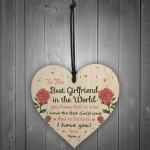 Best Girlfriend Gift Wood Heart Girlfriend Birthday Christmas