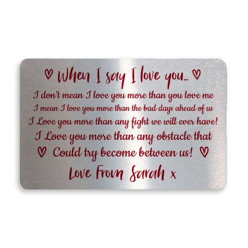 Personalised Anniversary Gift Metal Wallet Card Birthday Xmas