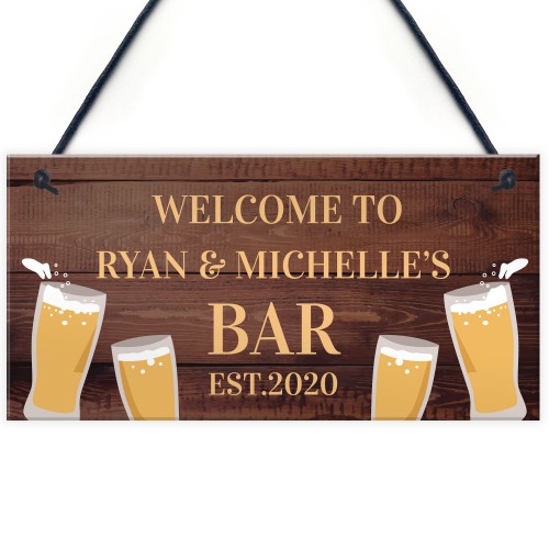 Personalised Bar Sign For Home Bar Pub Shed Garage Garden