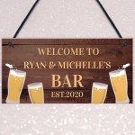 Personalised Bar Sign For Home Bar Pub Shed Garage Garden