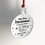 New Home Gift Personalised 1st Christmas Bauble Engraved Gift