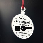 Personalised Our First Christmas Engraved Bauble New Home Gift