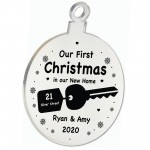 Personalised Our First Christmas Engraved Bauble New Home Gift