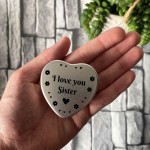 Silver Heart Tin Sister Gift Christmas Birthday Present