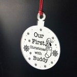 Our First Christmas With Dog Pet Engraved Christmas Decoration