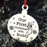 Our First Christmas With Dog Pet Engraved Christmas Decoration