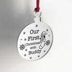 Our First Christmas With Dog Pet Engraved Christmas Decoration