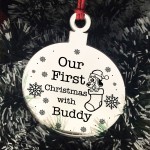 Our First Christmas With Dog Pet Engraved Christmas Decoration