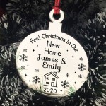 Personalised First 1st Christmas In Our New Home Engraved Bauble