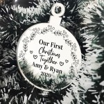 Our First Christmas Together Engraved Bauble Personalised