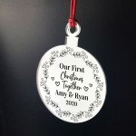 Our First Christmas Together Engraved Bauble Personalised