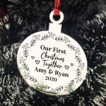 Our First Christmas Together Engraved Bauble Personalised