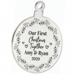 Our First Christmas Together Engraved Bauble Personalised