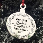 Our First Christmas Together Engraved Bauble Personalised