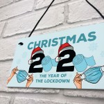 Lockdown Christmas Gift Hanging Plaque Funny Christmas Decor