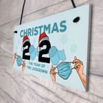 Lockdown Christmas Gift Hanging Plaque Funny Christmas Decor