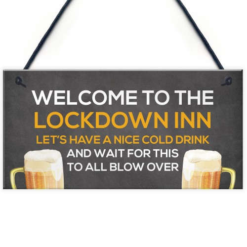 Lockdown Inn Funny Home Bar Sign Man Cave Garage Door Sign