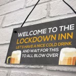 Lockdown Inn Funny Home Bar Sign Man Cave Garage Door Sign