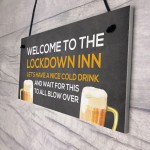 Lockdown Inn Funny Home Bar Sign Man Cave Garage Door Sign