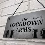 Funny Lockdown Bar Sign LOCKDOWN ARMS Home Bar Man Cave