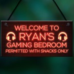 Personalised Boys Bedroom Sign Gaming Gamer Gift For Him