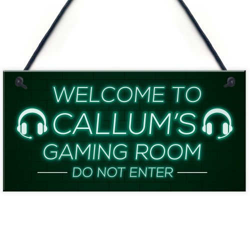 Gaming Games Room Personalised Sign Gift For Brother Son Gamer