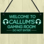 Gaming Games Room Personalised Sign Gift For Brother Son Gamer