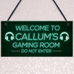 Gaming Games Room Personalised Sign Gift For Brother Son Gamer