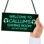 Gaming Games Room Personalised Sign Gift For Brother Son Gamer