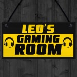 Novelty Boys Gaming Room PERSONALISED Sign Games Room Gift