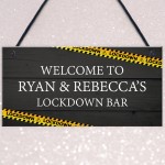 Funny LOCKDOWN BAR Sign Warning Sign Home Bar Pub Man Cave