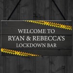 Funny LOCKDOWN BAR Sign Warning Sign Home Bar Pub Man Cave