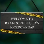 Funny LOCKDOWN BAR Sign Warning Sign Home Bar Pub Man Cave