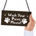 Funny Dog Sign Pet Sign WASH YOUR PAWS Bathroom Sign