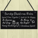 Funny Family Christmas Rules Sign Christmas Decoration Gift