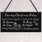 Funny Family Christmas Rules Sign Christmas Decoration Gift