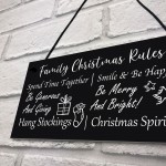 Funny Family Christmas Rules Sign Christmas Decoration Gift