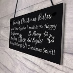 Funny Family Christmas Rules Sign Christmas Decoration Gift