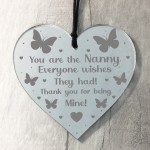 Thank You Nanny Gift For Birthday Christmas Engraved Heart