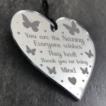 Thank You Nanny Gift For Birthday Christmas Engraved Heart