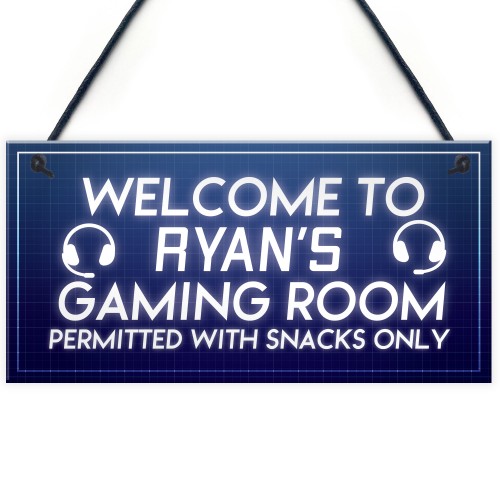 PERSONALISED Novelty Gaming Room Sign Gift For Boys Bedroom