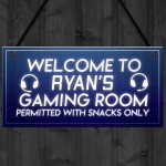 PERSONALISED Novelty Gaming Room Sign Gift For Boys Bedroom