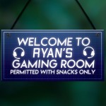 PERSONALISED Novelty Gaming Room Sign Gift For Boys Bedroom