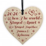 Personalised Lockdown Gift Wood Heart Couple Gift Christmas Tree