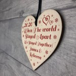 Personalised Lockdown Gift Wood Heart Couple Gift Christmas Tree