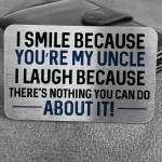 Funny Uncle Gift Novelty Metal Wallet Card Christmas Birthday