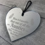 Thank You Gift For Auntie Birthday Christmas Engraved Heart