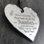 Thank You Gift For Auntie Birthday Christmas Engraved Heart