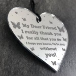 Thank You Gift For Friend Engraved Heart Birthday Christmas Gift