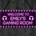 Novelty Gaming Room Sign Funny Gift For Daughter Girlfriend